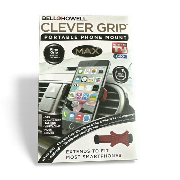 NEW Bell & Howell Clever Grip Portable Car Vent Phone Mount  Hands Free Red - Picture 1 of 4